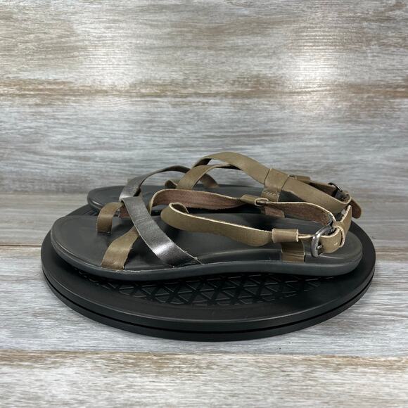 Olukai Women Upena Loop Toe Leather Strappy Sandals Size 8 - Picture 1 of 8